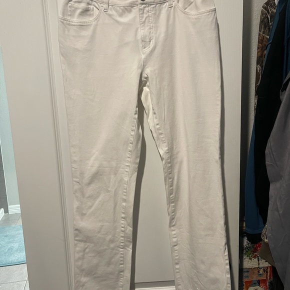 Chaps Women's Straight Leg White Jeans - Picture 2 of 4